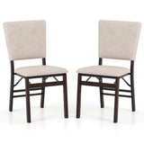 Foldable Dining Chair Set of 2 Armless Kitchen Chair with Padded Seat and Tilt Backrest