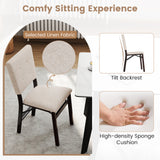 Foldable Dining Chair Set of 2 Armless Kitchen Chair with Padded Seat and Tilt Backrest