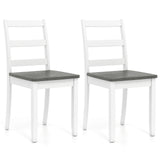 Set of 2 Wood Dining Chairs with Solid Rubber Wood Legs