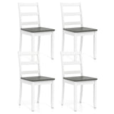 Set of 4 Wood Dining Chairs with Solid Rubber Wood Legs
