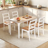 Set of 4 Wood Dining Chairs with Solid Rubber Wood Legs