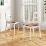 Set of 4 Wood Dining Chairs with Solid Rubber Wood Legs