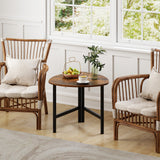 Set of 2 Triangle Coffee Table Oval with Metal Legs