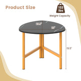 Set of 2 Triangle Coffee Table Oval with Metal Legs