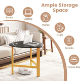 Set of 2 Triangle Coffee Table Oval with Metal Legs