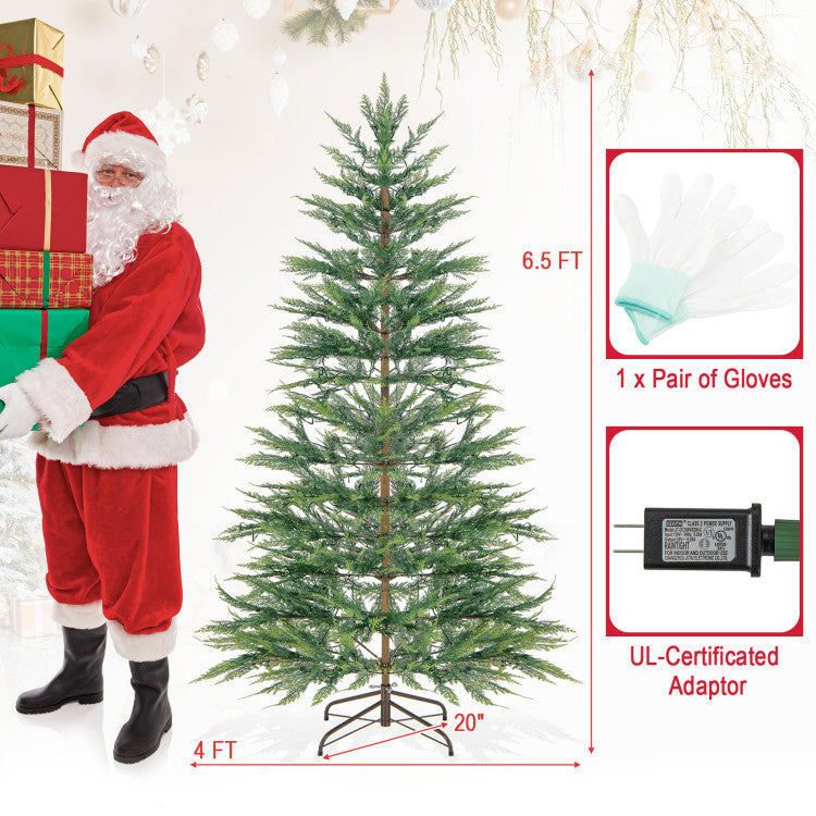 6.5FT Pre-Lit Christmas Tree & Beige Kids Recliner Chair Set  Cozy Holiday Bundle