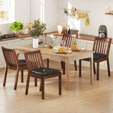 PU Leather Upholstered Dining Chair with Padded Seat Set of 4-Espresso