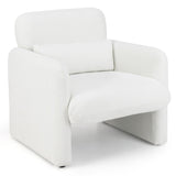 Living Room Set: 70 Inch Media Entertainment Center and Modern Upholstered Chenille Accent Chair