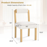 3-Piece Modern Dining Room Set: Wooden Dining Chairs + Bamboo Sideboard Cabinet + Tall Storage Cabinet