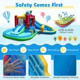 Inflatable Water Park with Splash Pool  50 Ocean Balls and 750W Blower