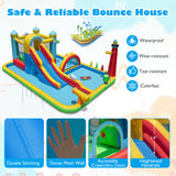 Inflatable Water Slide with Jumping Area and Climbing Wall(with 680W Blower)