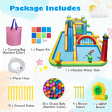 Inflatable Water Slide with Jumping Area and Climbing Wall(with 680W Blower)