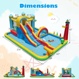 Inflatable Water Slide with Jumping Area and Climbing Wall(with 680W Blower)
