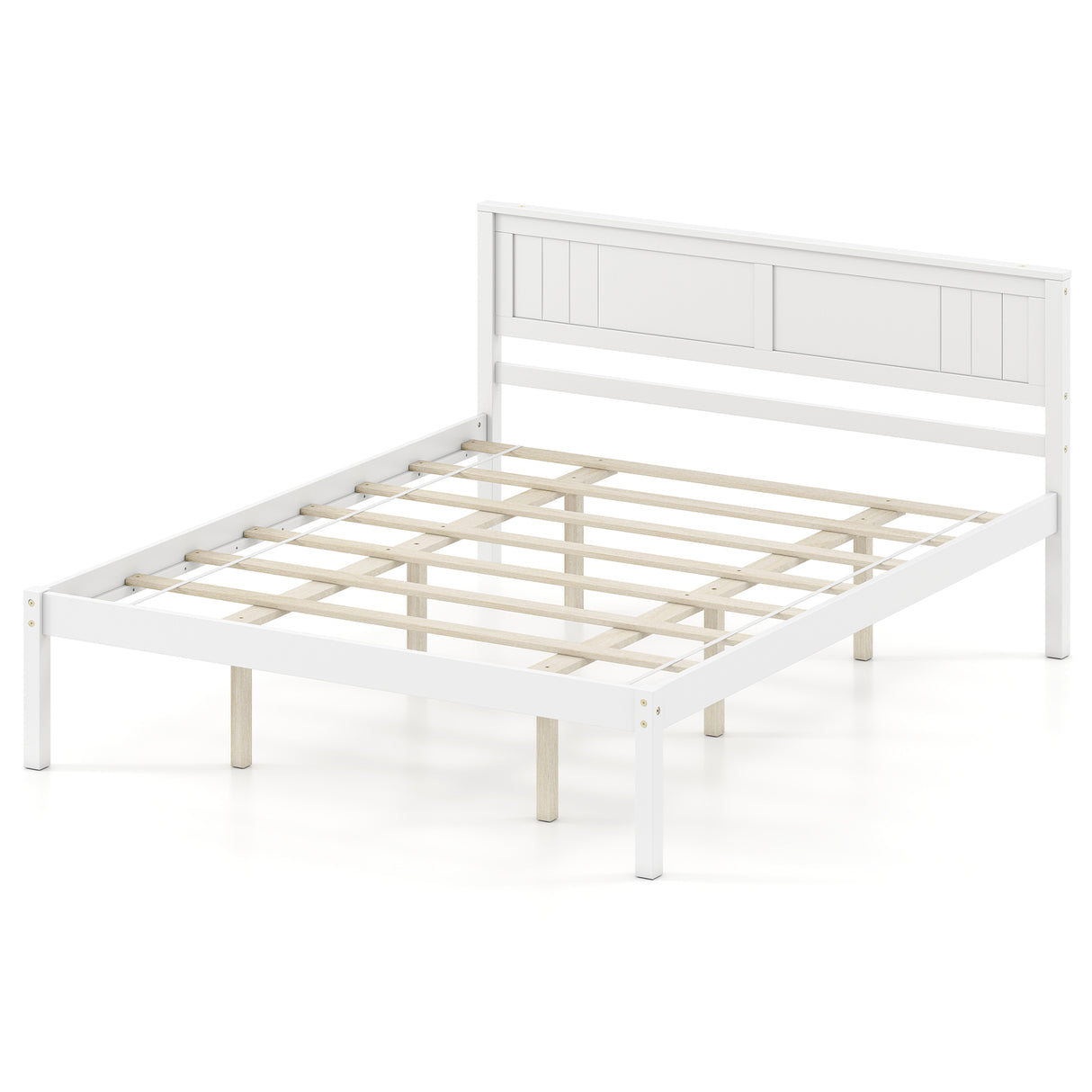 Twin/Full/Queen Size Sturdy Wooden Bed Frame with Headboard and Slat Support