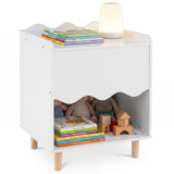Toddler Scalloped Side Table with Wide Top & Open Compartment