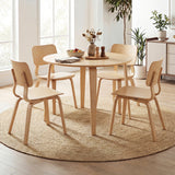 5 Piece Dining Table Set with 4 Padded Dining Chairs and Rubber Wood Table