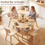 5 Piece Dining Table Set with 4 Padded Dining Chairs and Rubber Wood Table