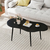 Cloud Shape Coffee Table 39.5 inch Irregular Center Table with Metal Frame