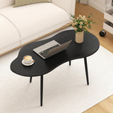 Cloud Shape Coffee Table 39.5 inch Irregular Center Table with Metal Frame