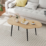 Cloud Shape Coffee Table 39.5 inch Irregular Center Table with Metal Frame