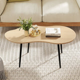 Cloud Shape Coffee Table 39.5 inch Irregular Center Table with Metal Frame