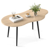 Cloud Shape Coffee Table 39.5 inch Irregular Center Table with Metal Frame