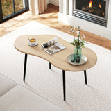 Cloud Shape Coffee Table 39.5 inch Irregular Center Table with Metal Frame