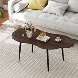 Cloud Shape Coffee Table 39.5 inch Irregular Center Table with Metal Frame