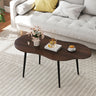 Cloud Shape Coffee Table 39.5 inch Irregular Center Table with Metal Frame