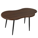 Cloud Shape Coffee Table 39.5 inch Irregular Center Table with Metal Frame