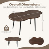 Cloud Shape Coffee Table 39.5 inch Irregular Center Table with Metal Frame