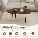 Cloud Shape Coffee Table 39.5 inch Irregular Center Table with Metal Frame