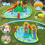 8-in-1 Giant Bounce House with 2 Long Slides for Yard Party with 750W Blower