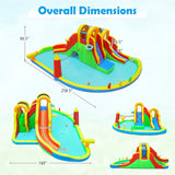 8-in-1 Giant Bounce House with 2 Long Slides for Yard Party with 750W Blower