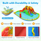 8-in-1 Giant Bounce House with 2 Long Slides for Yard Party with 780W Blower