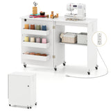 Sewing Machine and Table Set with Charging Station Folding Craft Desk and Beginner Sewing Machine