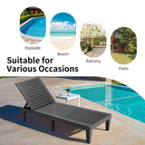 Set of 2 Outdoor Chaise Lounge Chair with 5 Positions Adjustable Backrest