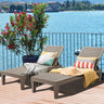Set of 2 Outdoor Chaise Lounge Chair with 5 Positions Adjustable Backrest