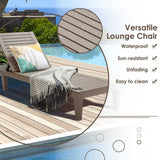 Set of 2 Outdoor Chaise Lounge Chair with 5 Positions Adjustable Backrest