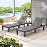 Set of 2 Outdoor Chaise Lounge Chair with 5 Positions Adjustable Backrest
