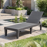 Set of 2 Outdoor Chaise Lounge Chair with 5 Positions Adjustable Backrest