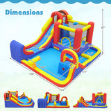 7-in-1 Outdoor Bounce House with Dual Slides (without Blower)