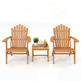 Adirondack Chair Set of 2 with Side Table for Deck Garden and Porch