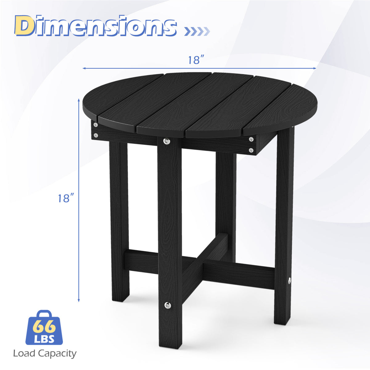 HIPS Adirondack Side Table with Weather-Resistant and Waterproof Top