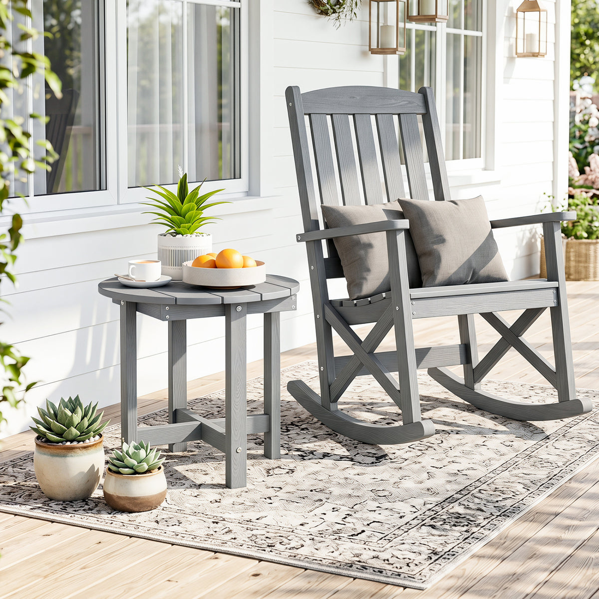 HIPS Adirondack Side Table with Weather-Resistant and Waterproof Top