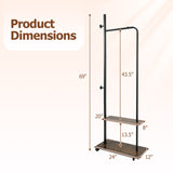 Bedroom Set with 3-Tier Clothes Rack Freestanding Clothing Rack and Dresser Storage Tower