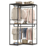 Bedroom Set with 3-Tier Clothes Rack Freestanding Clothing Rack and Dresser Storage Tower