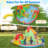 Kids Inflatable Water Park with Splash Pool and 3 Water Slides (Blower Not Included)