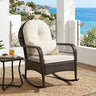 Outdoor Wicker Rocking Chair with Anti-Tip Stoppers 400 LBS for Porch Deck