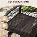 Outdoor Wicker Rocking Chair with Anti-Tip Stoppers 400 LBS for Porch Deck